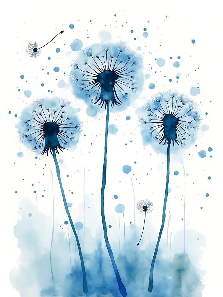 Moody Blue Dandelions