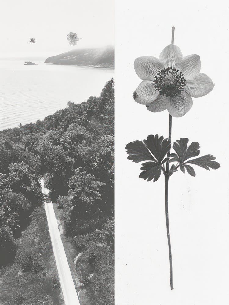 Anemonenblume Fotocollage 3
