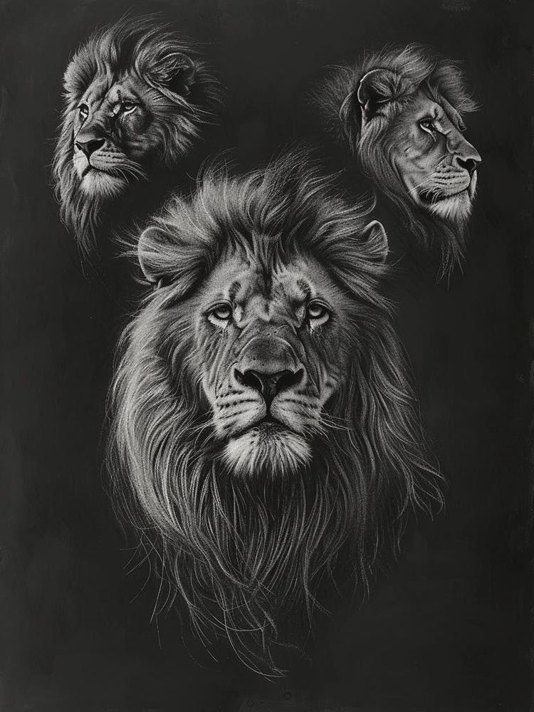 Barbary Lion Charcoal Drawing 2