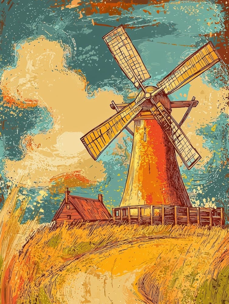 Windmill In The Countryside