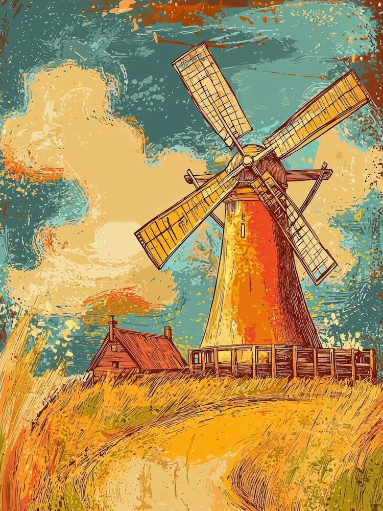 Windmill In The Countryside