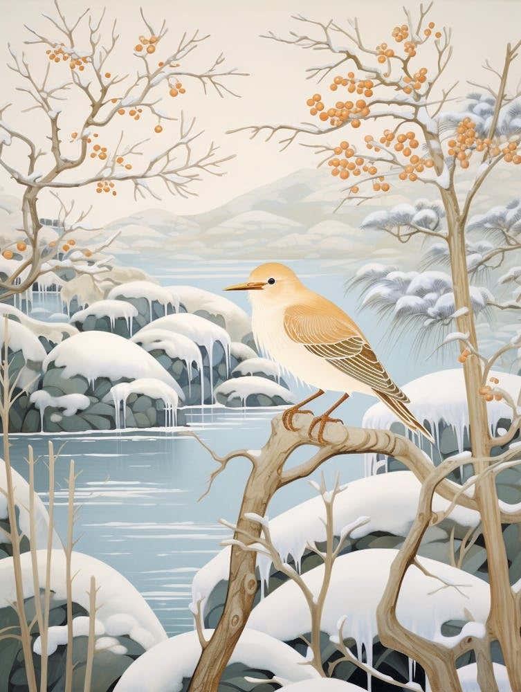 Winter Bird Painting Cuckoo 2
