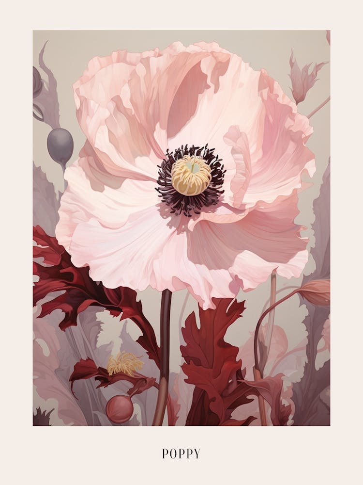 Affiche Illustration florale Coquelicot 1