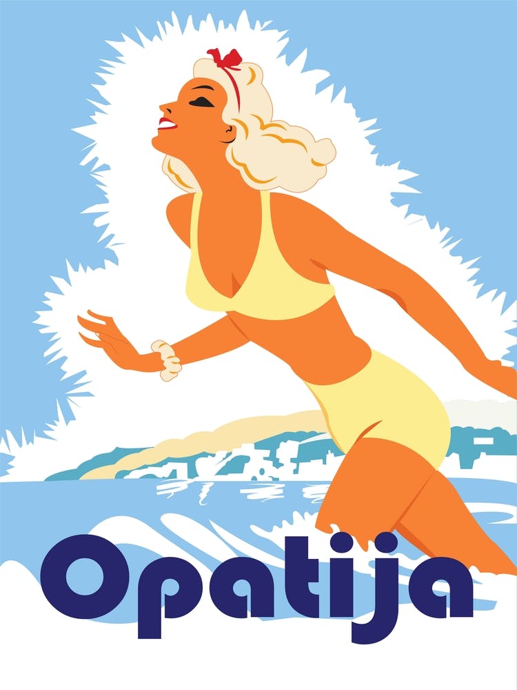 Swimming Girl in Opatia, Croatia