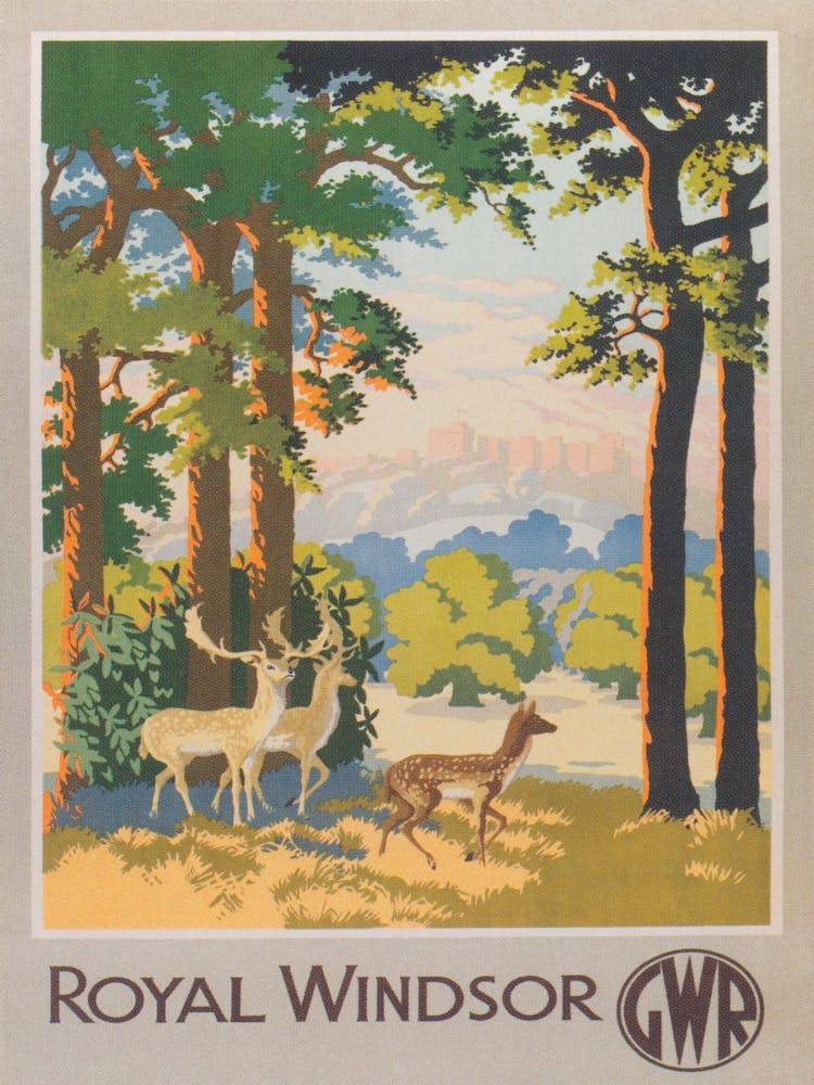 Royal Windsor England Vintage Travel Poster