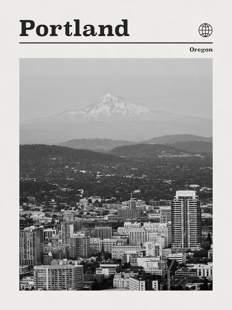 Portland Oregon Black And White