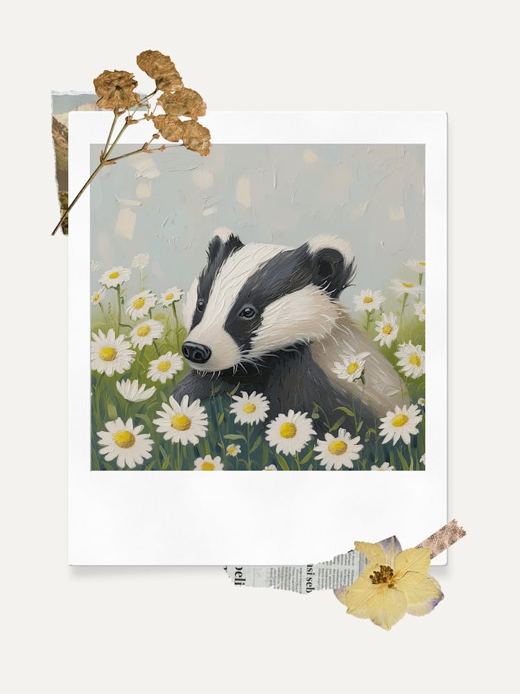 Scrapbook Baby Badger Fairycore Painting 1