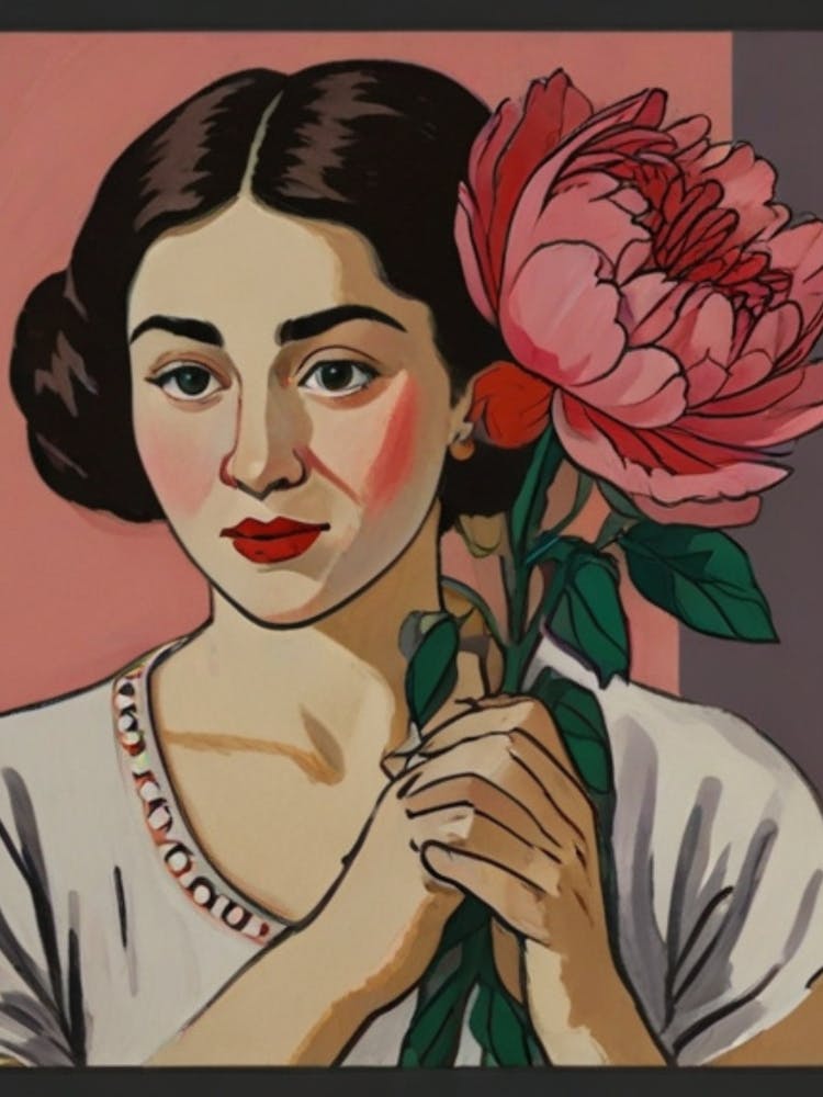 Frau mit Blume 6