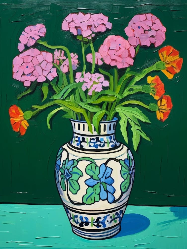 Flowers In A Vase Still Life Painting Phlox 1