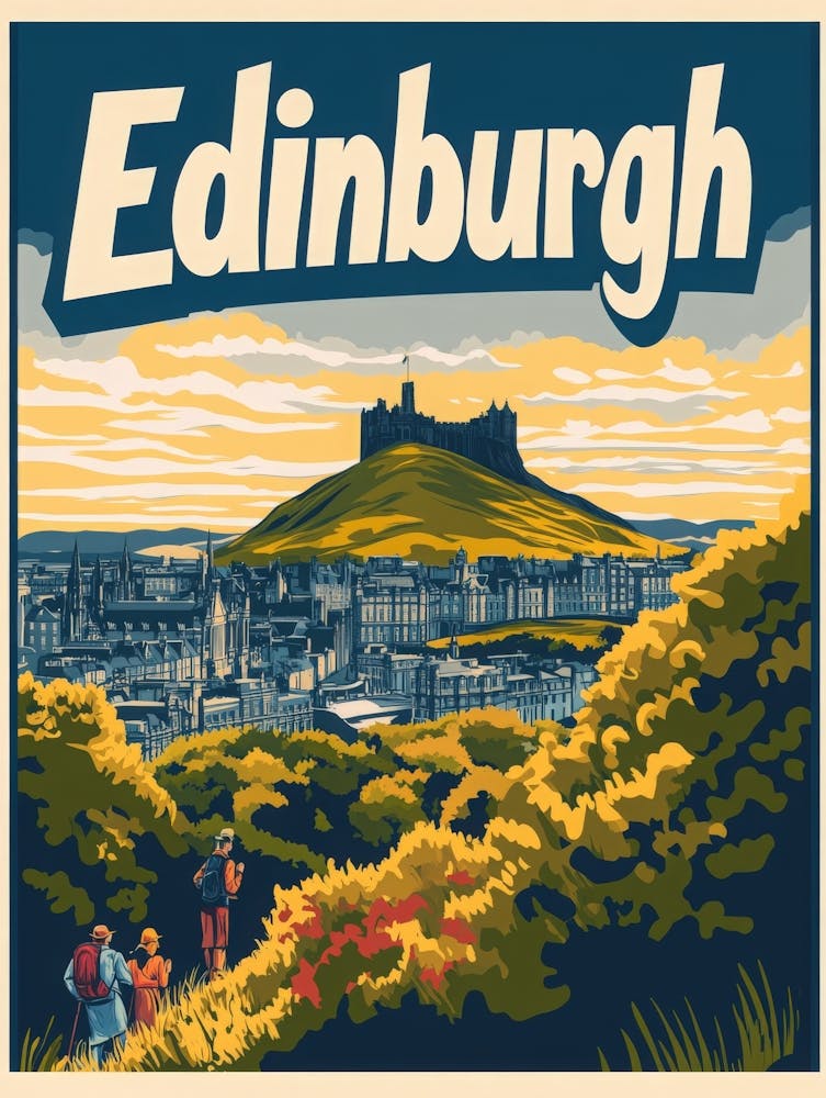Aihrgdesign A Retro Travel Poster For Edinburgh Featuring Art 7acdf372 23e7 493d Ac2d F02cabf7fe71 3