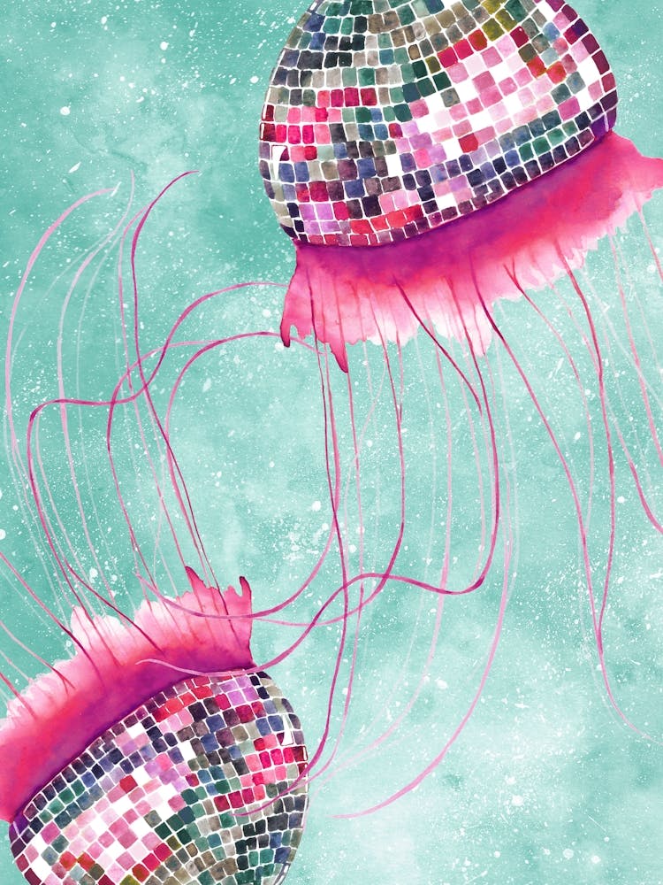 Disco Ball Jellyfish In Space