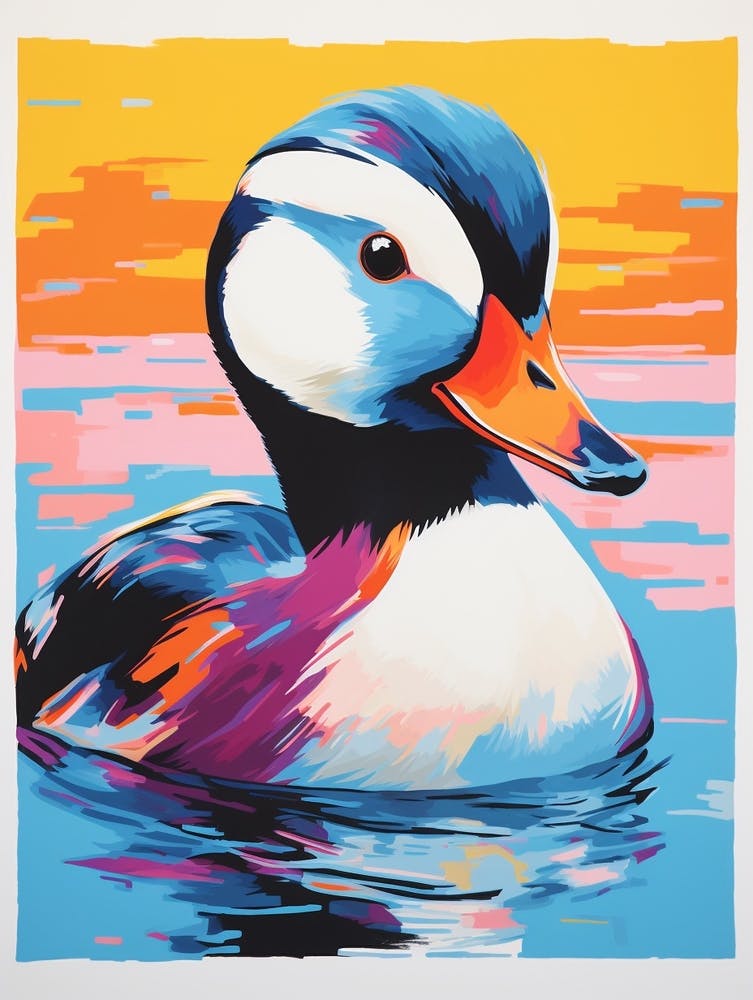 Andy Warhol Style Bird Bufflehead 3