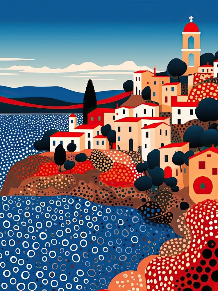Otranto, Italy, Illustration In The Style Of Pop Art 1