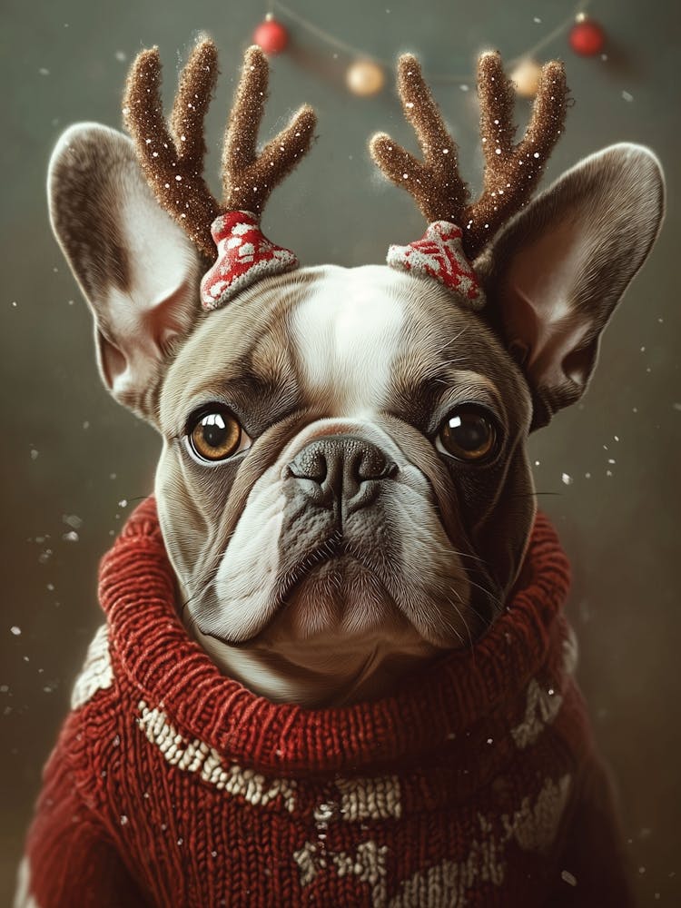 French Bulldog In Christmas Jumper