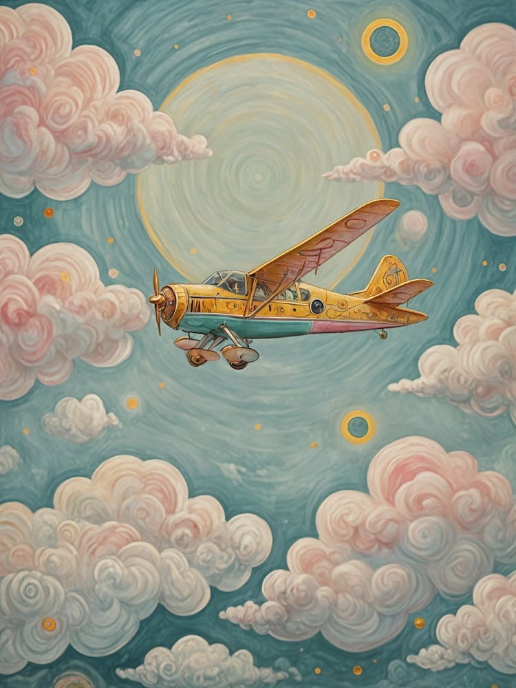 Pastel Airplane In The Sky