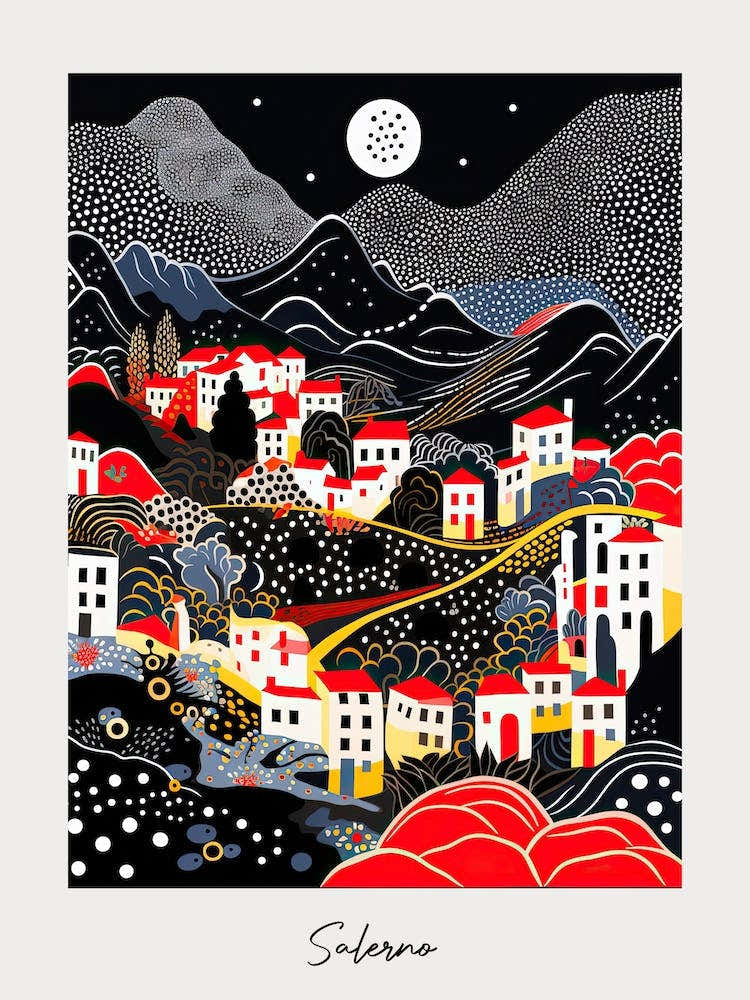 Poster Of Salerno, Italy, Illustration In The Style Of Pop Art 2