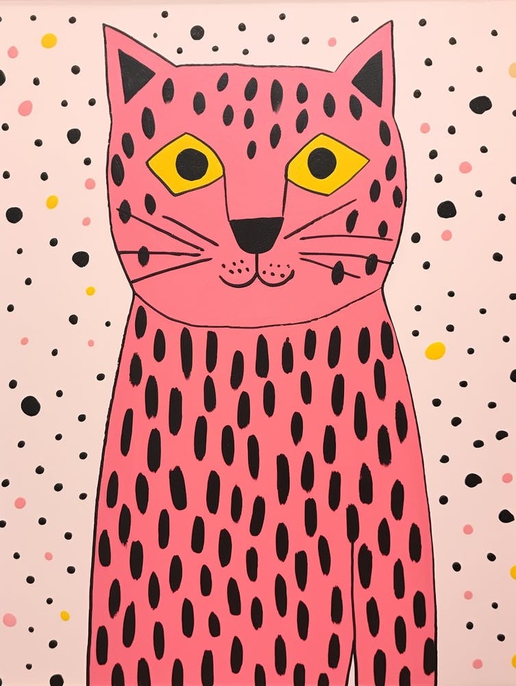 Pink Polka Dot Bobcat 1
