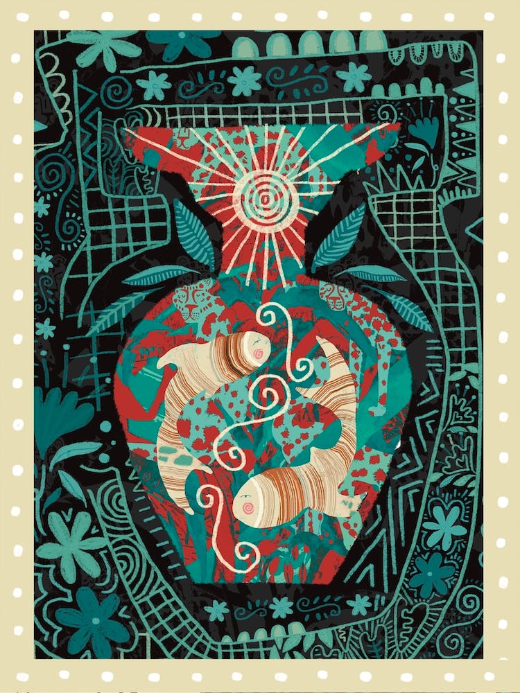 Pisces Zodiac Illustration