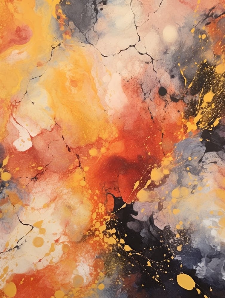 Orange And Gold Autumn Abstract Painting
