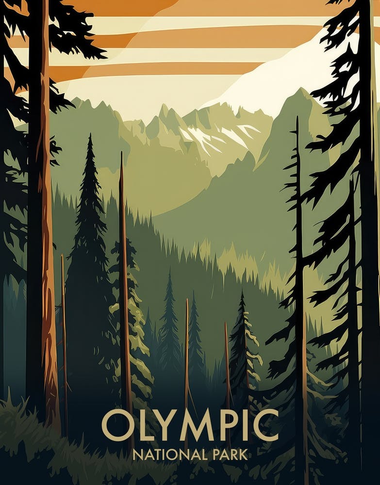 Olympic National Park Vintage-Reiseposter 8
