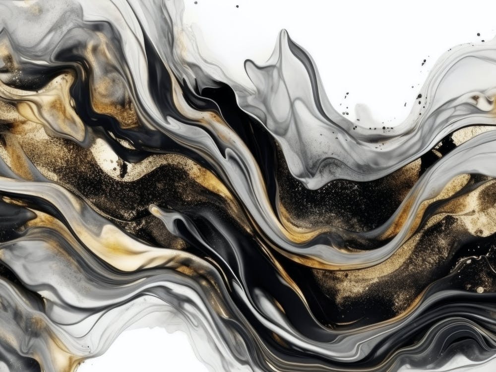 Eleganter Schwarz-Gold-Marmor Abstrakt 1
