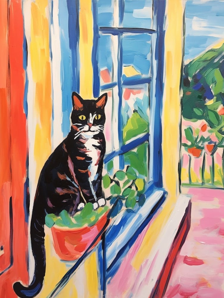 Painting Of A Cat In Nice France 3