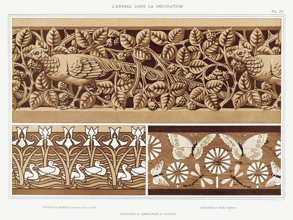 Pheasant And Brambles, Maurice Pillard Verneuil