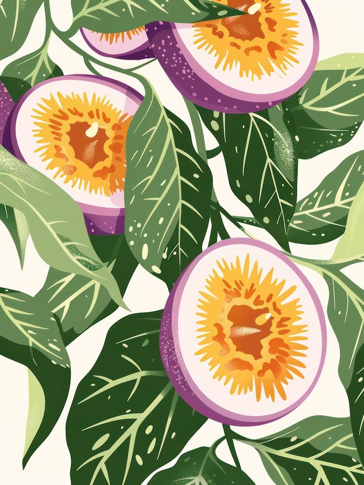 Passionfruit Close Up Illustration 1