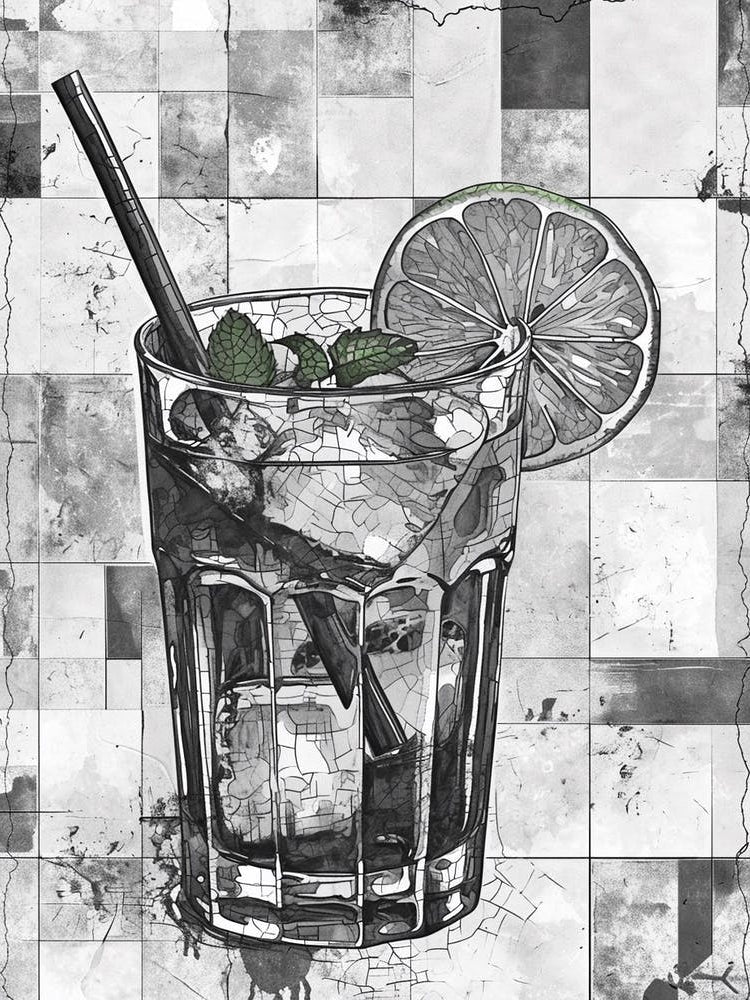 Linework Sketch Of A Mojito
