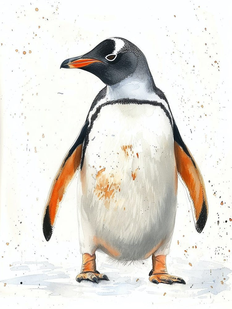 Humboldt Penguin Ross Island Watercolour Painting 4