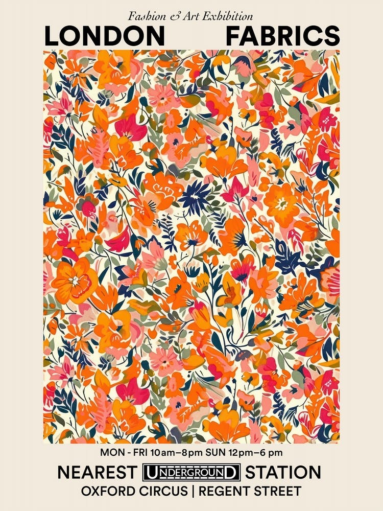 Poster Petal Delight London Fabrics Floral Pattern 3