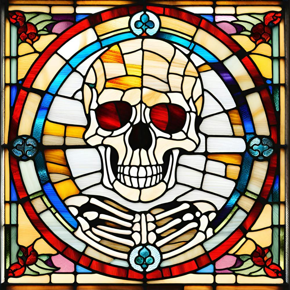 Stained Glass Skull