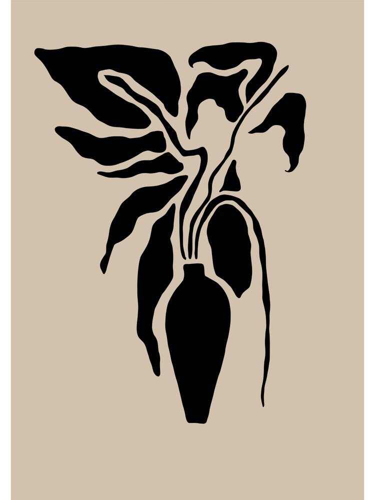 Abstract Drawing Flower In A Vase