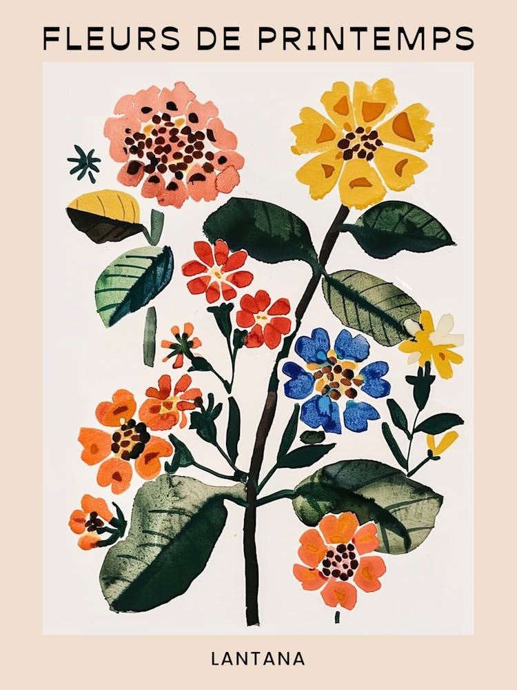 Spring Floral French Poster  Lantana 3