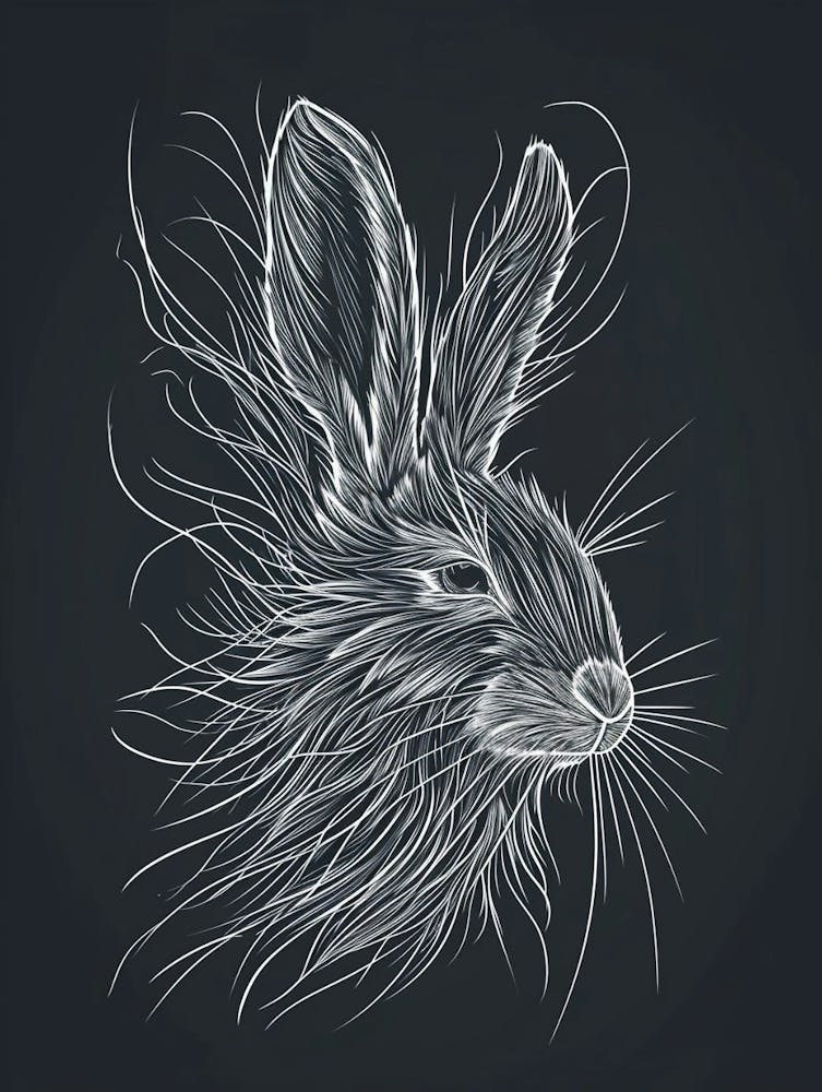 Lionhead Rabbit Minimalist Illustration 4