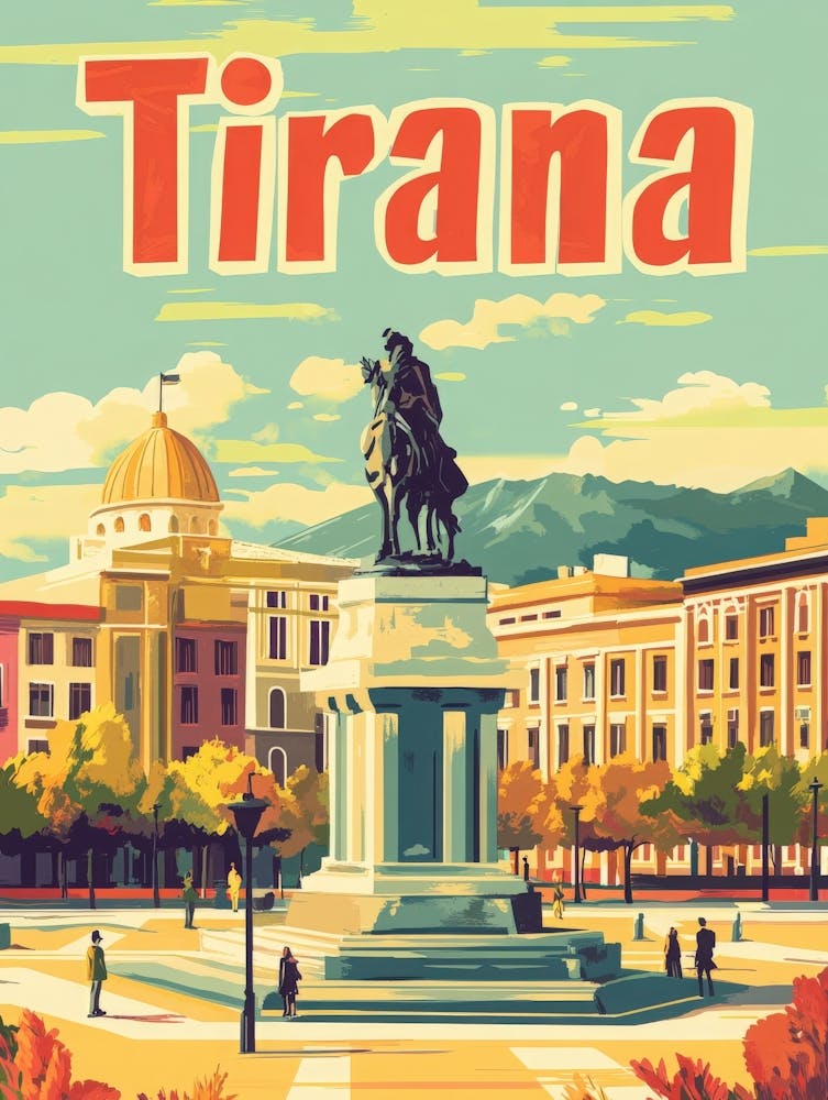 Aihrgdesign A Vintage Travel Poster Of Tirana 1