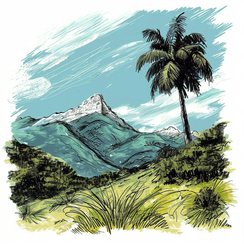 Palm Tree In The Mountains