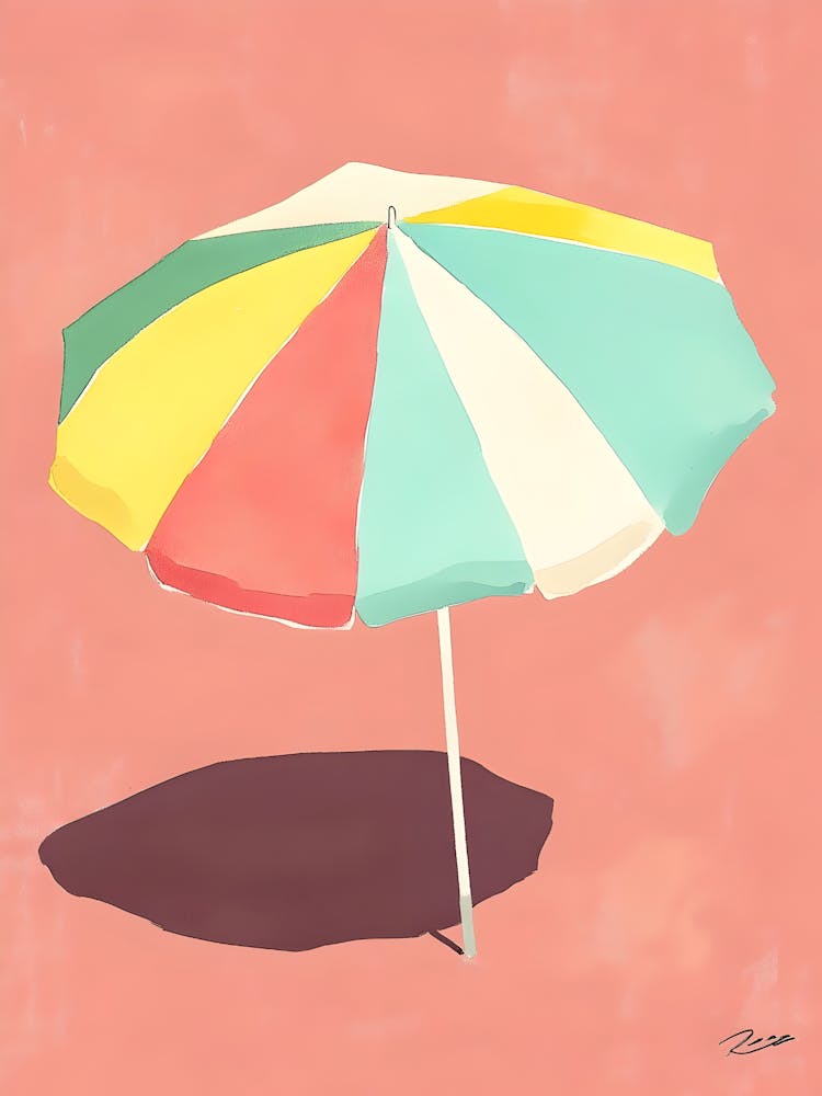 Beach Umbrella Canvas Print