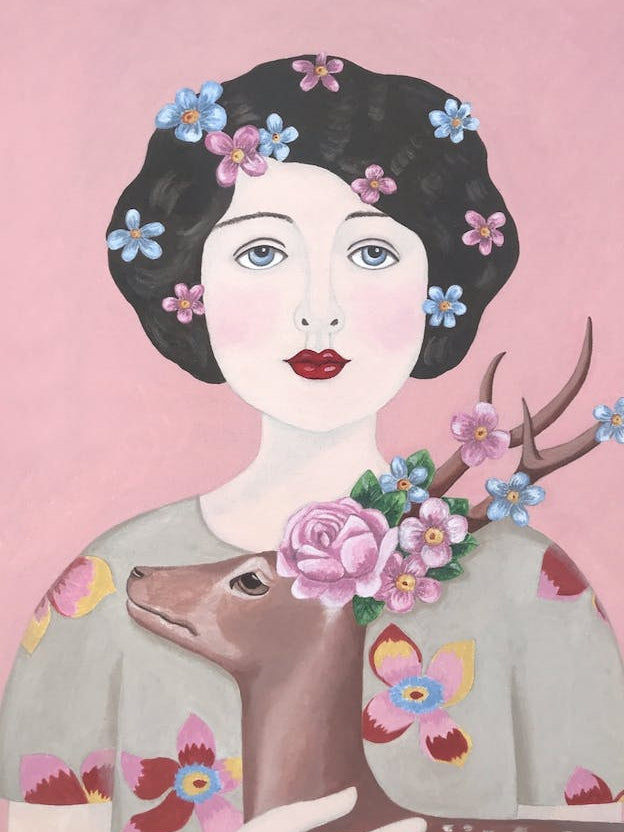 Woman And Deer