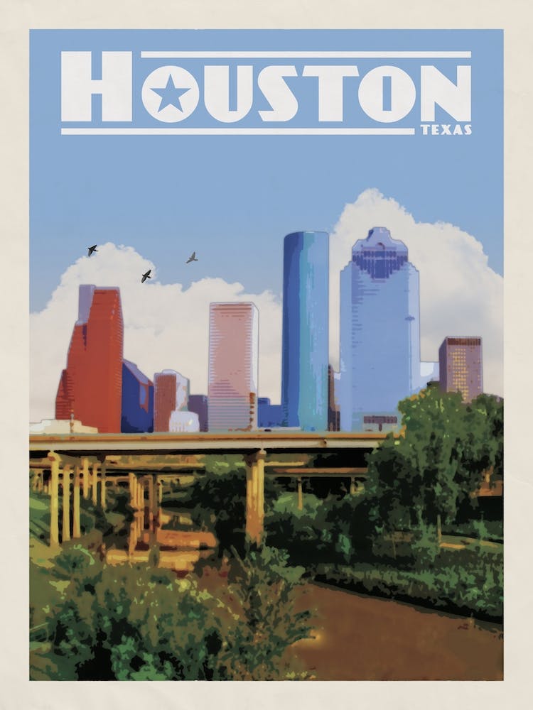 Houston Texas Travel Poster