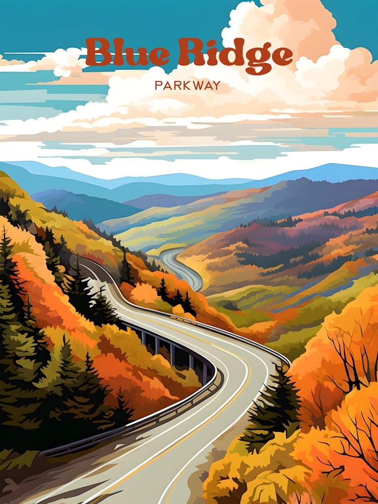 Blue Ridge Parkway All American Travel Art