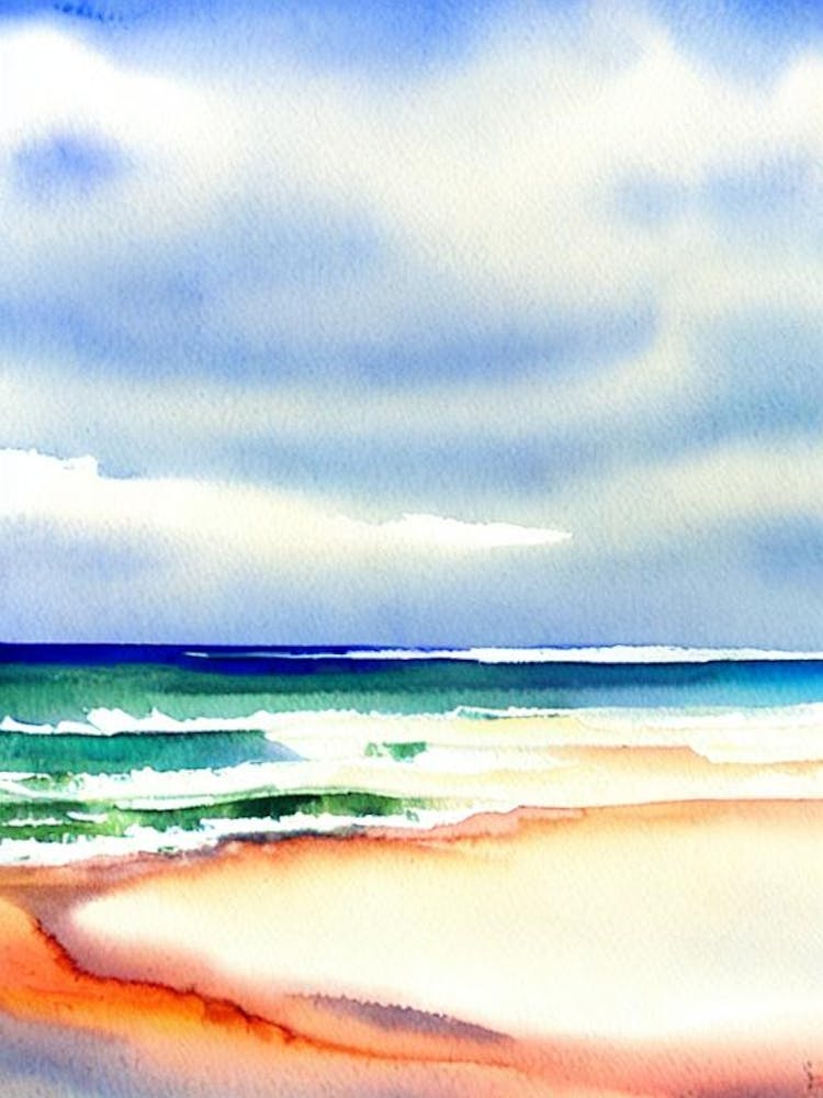 Freshwater Beach 3, Australia Watercolour