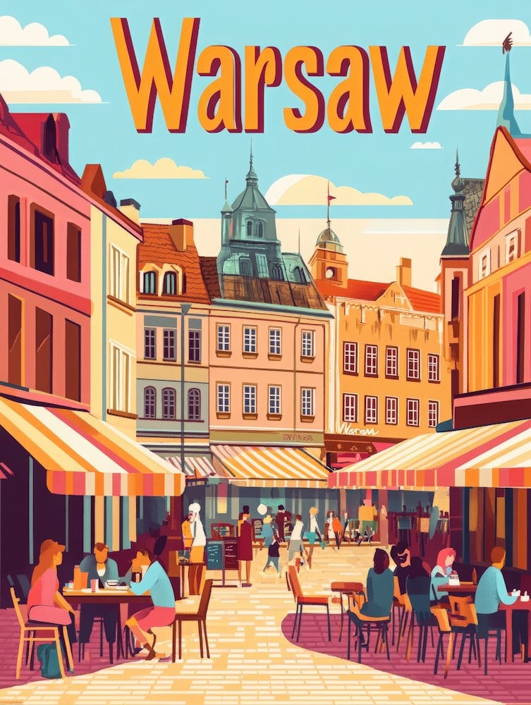Aihrgdesign A 1970s Inspired Travel Poster For Warsaw 1