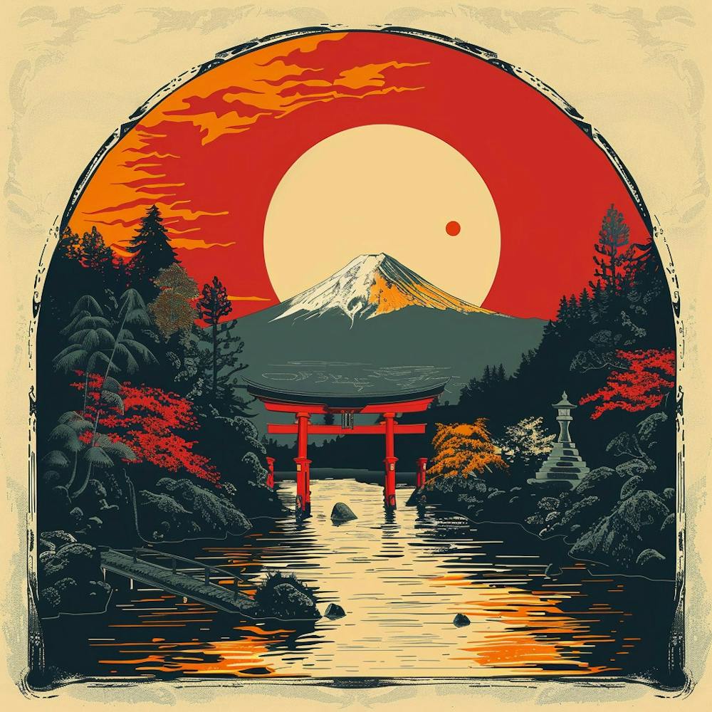 Fuji Japanese Illustration