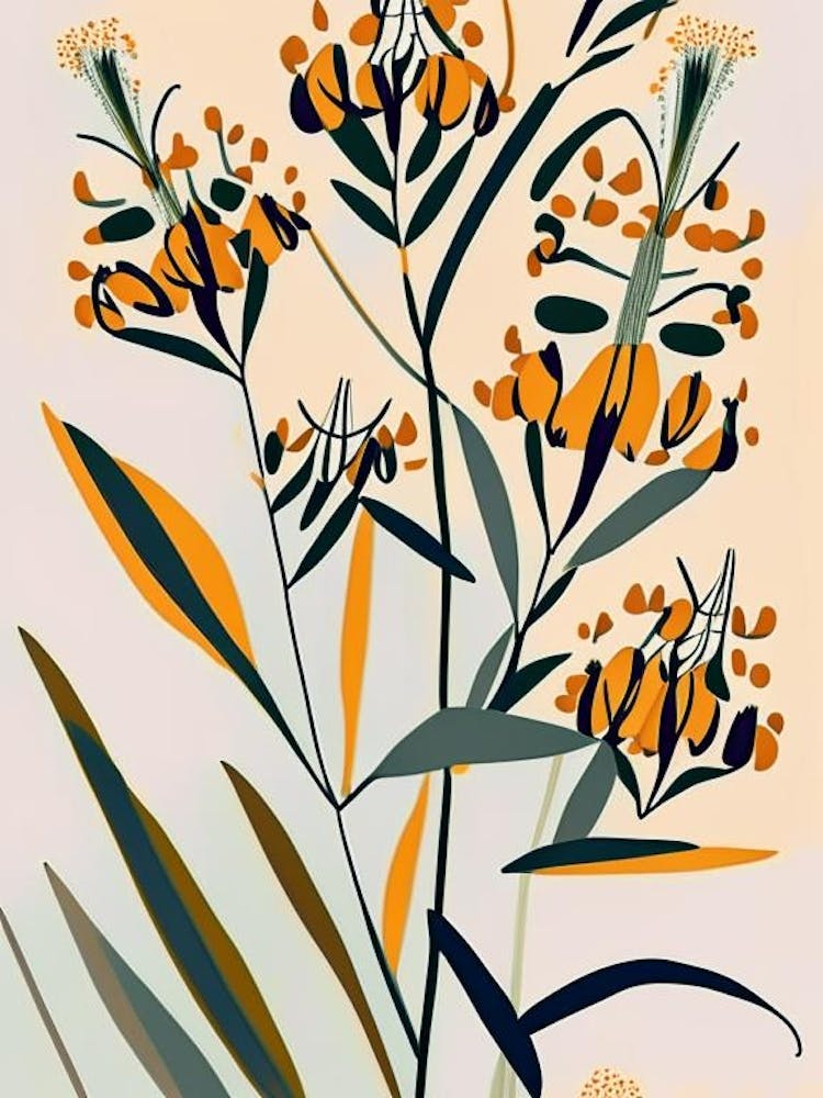 Butterfly Weed Wildflower Modern Muted Colours 2