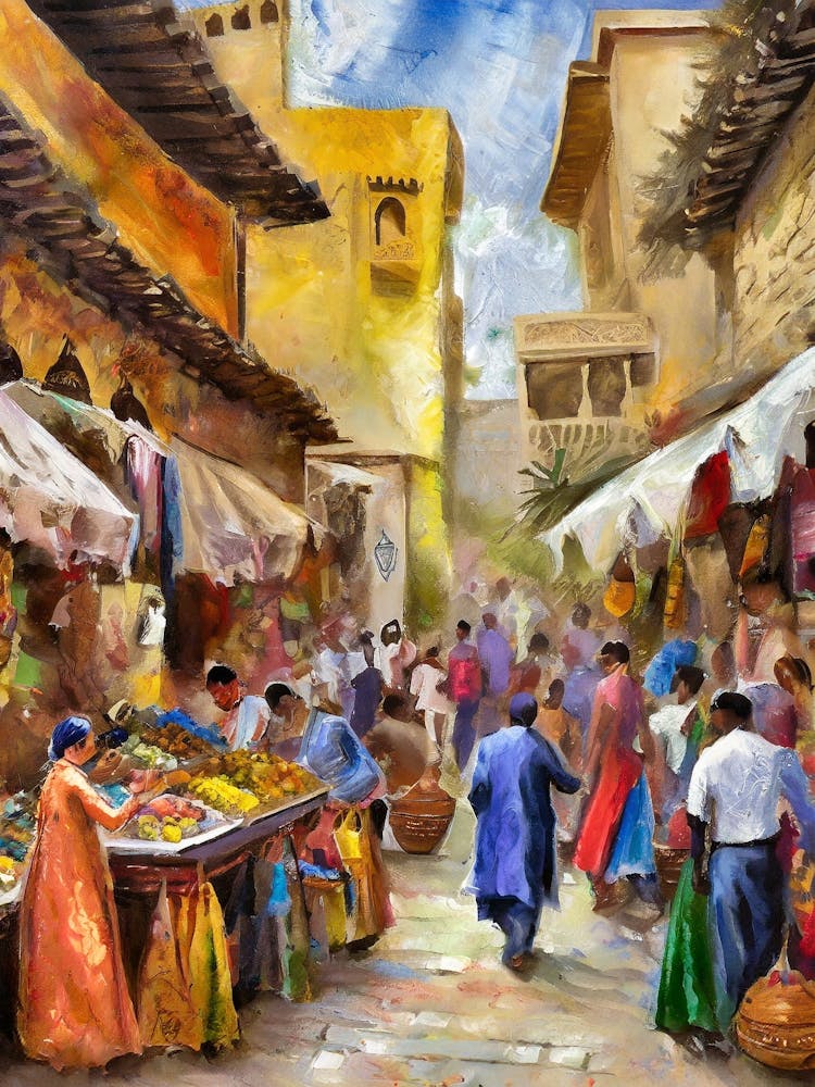 The Hustle And Bustle Of A Moroccan Bazaar