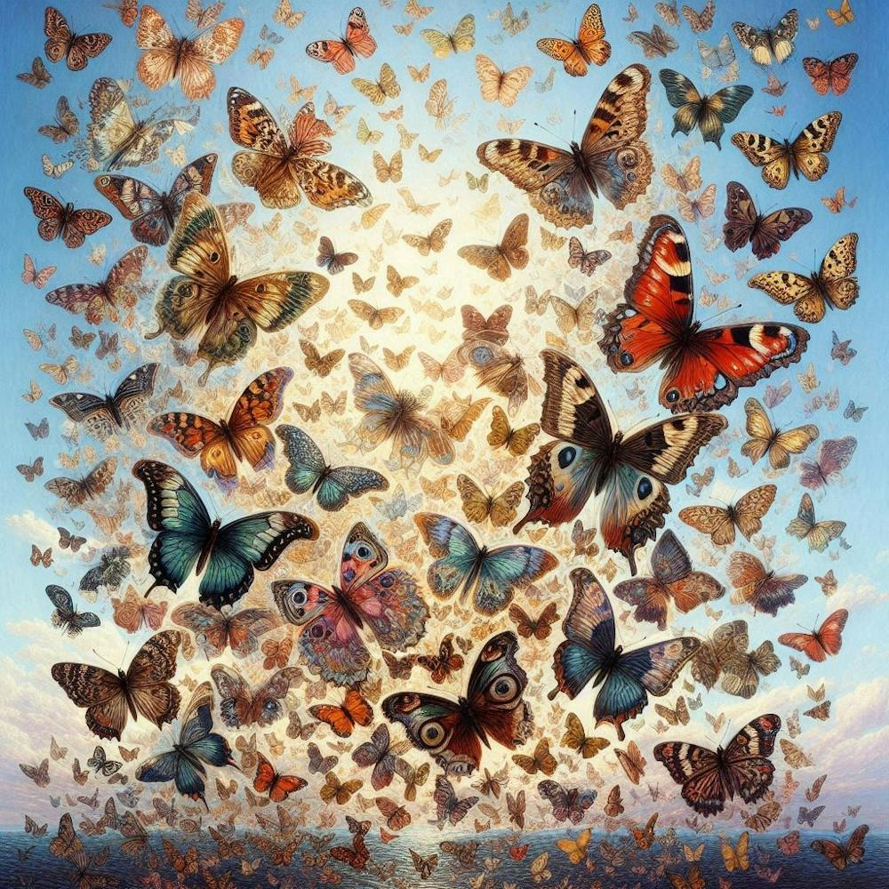 swarm Butterflies In Flight