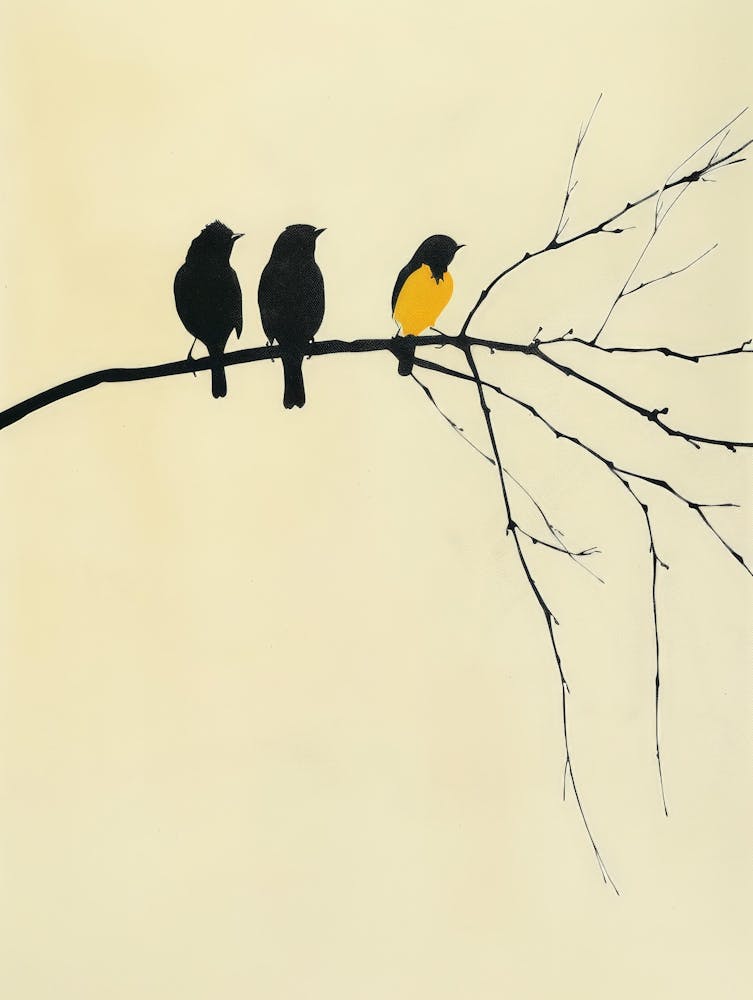 Three Birds On A Branch 3