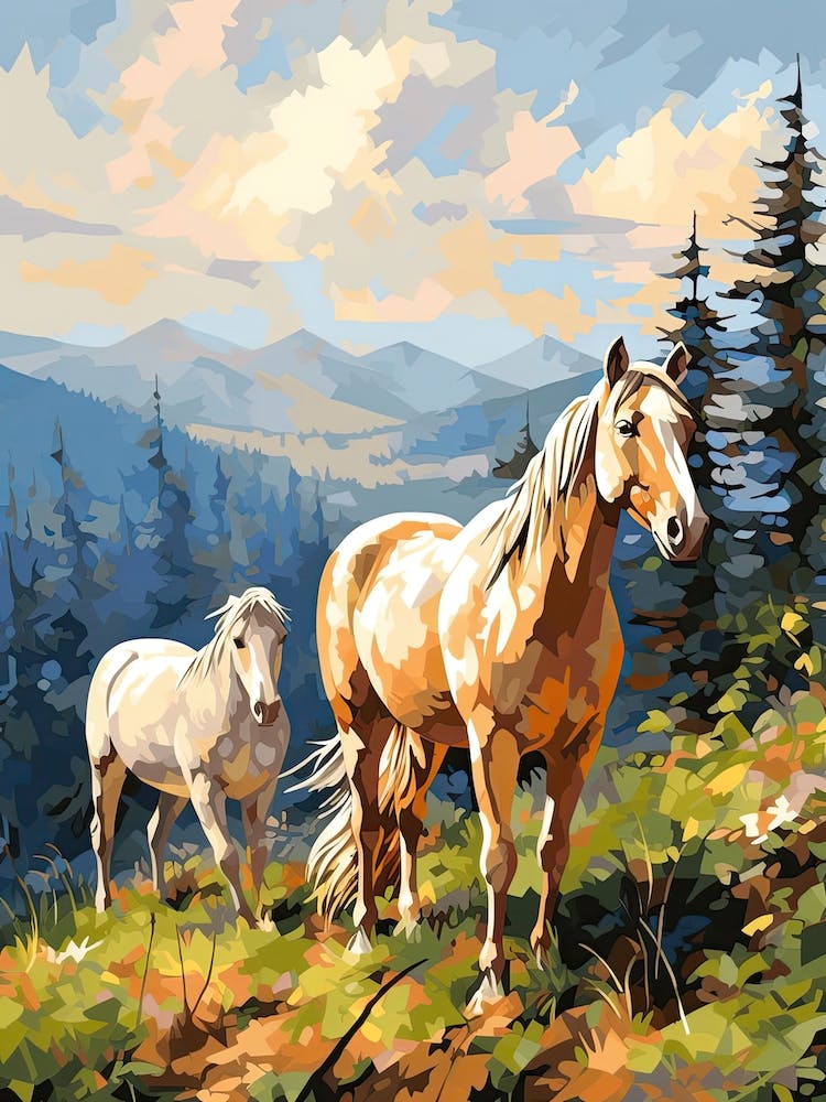 Horses Painting In Appalachian Mountains, Usa 3
