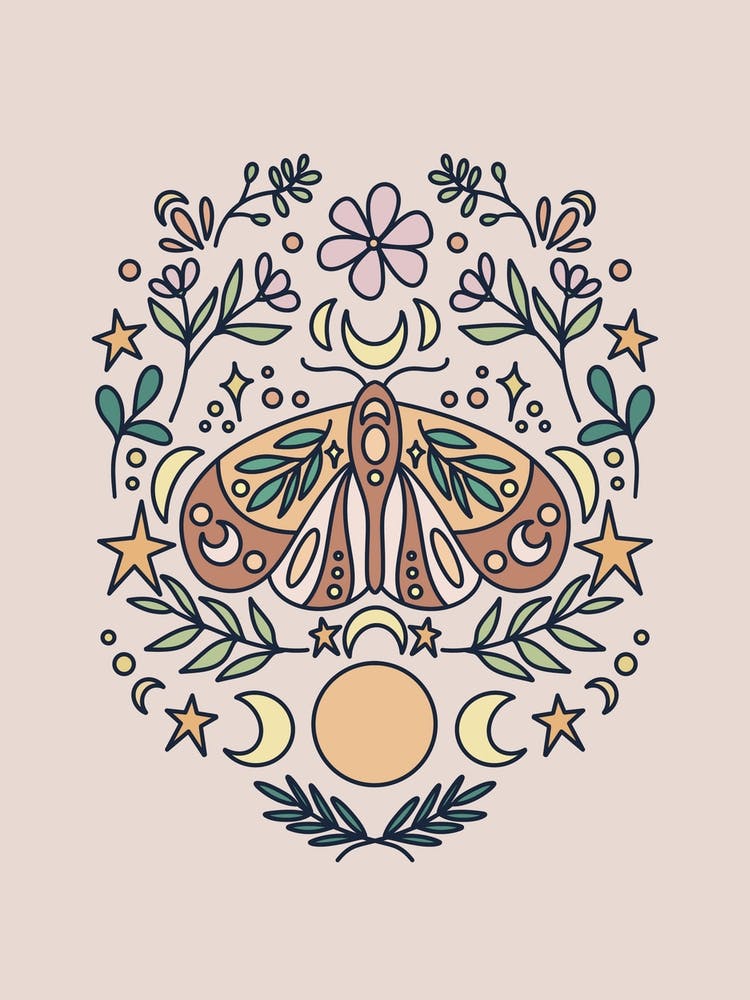 Magical Moon Moth | Blush Pink